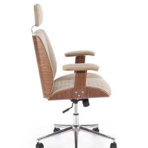 Toimistotuoli TIMBER, pähkinäpuu/vaalea beige