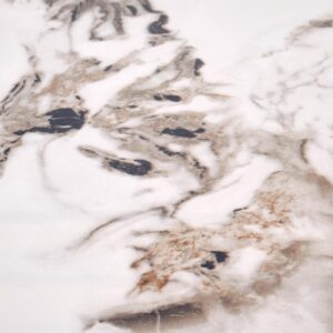 Ruokapöytä GARET, pyöreä / valkoinen marmori / musta