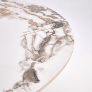 Ruokapöytä GARET, pyöreä / valkoinen marmori / musta