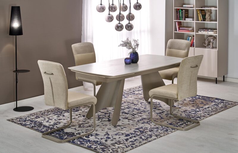 Pidentävä Ruokapöytä SALVIR, travertiini / kashmir