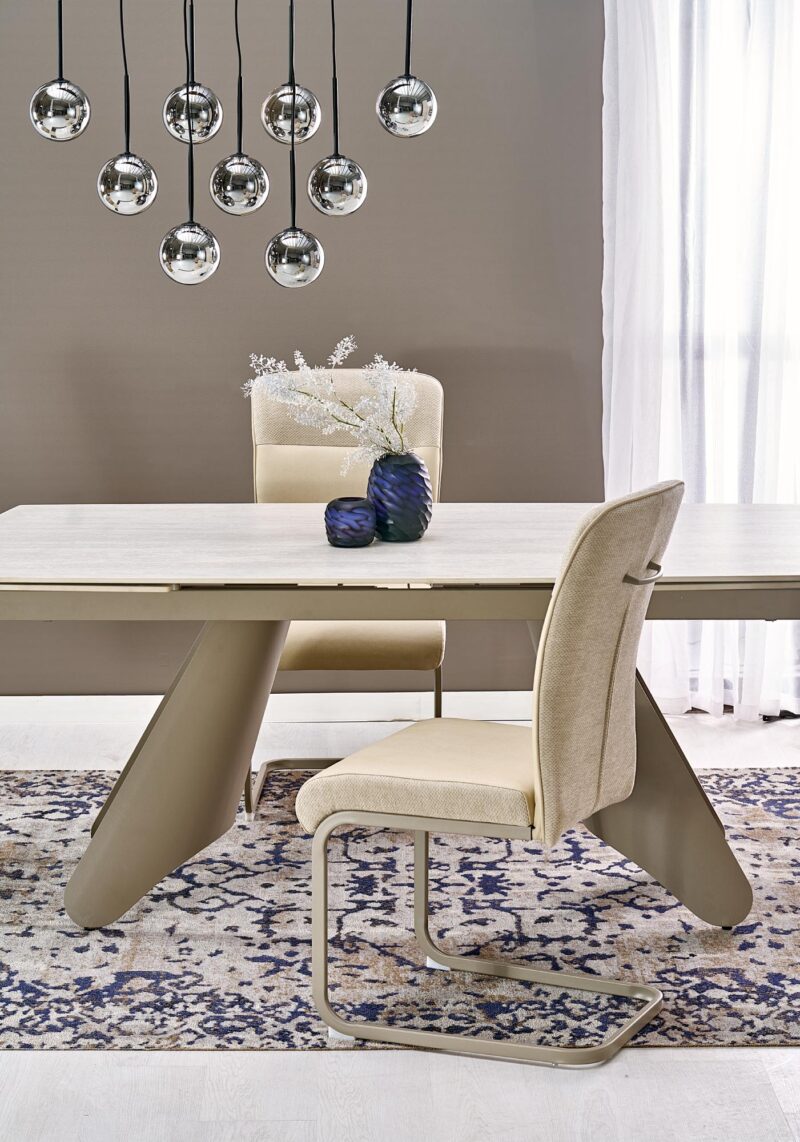 Pidentävä Ruokapöytä SALVIR, travertiini / kashmir