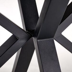 Pidentävä ruokapöytä PLAVEN, valkoinen marmori / musta