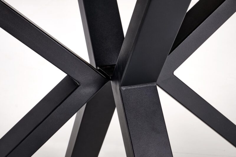 Pidentävä ruokapöytä PLAVEN, valkoinen marmori / musta