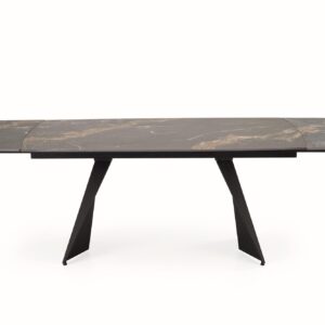 Pidentävä ruokapöytä ARMARIO, musta marmori / musta