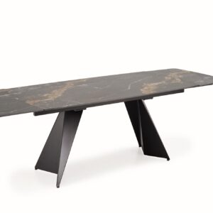 Pidentävä ruokapöytä ARMARIO, musta marmori / musta