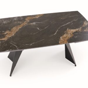 Pidentävä ruokapöytä ARMARIO, musta marmori / musta