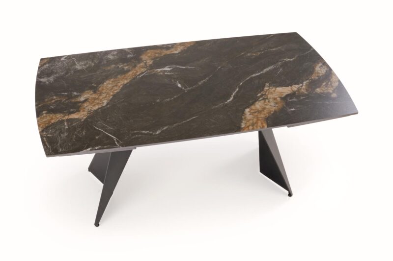 Pidentävä ruokapöytä ARMARIO, musta marmori / musta