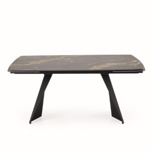 Pidentävä ruokapöytä ARMARIO, musta marmori / musta