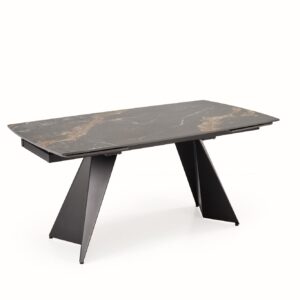 Pidentävä ruokapöytä ARMARIO, musta marmori / musta