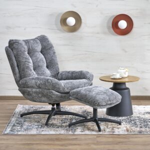 Kääntyvä nojatuoli PESTA, rahin, harmaa