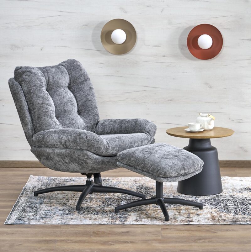 Kääntyvä nojatuoli PESTA, rahin, harmaa