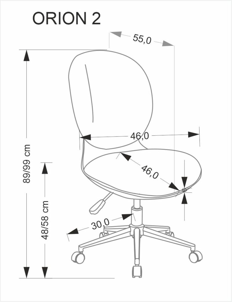 Toimistotuoli ORION, valkoinen / vaaleanpunainen