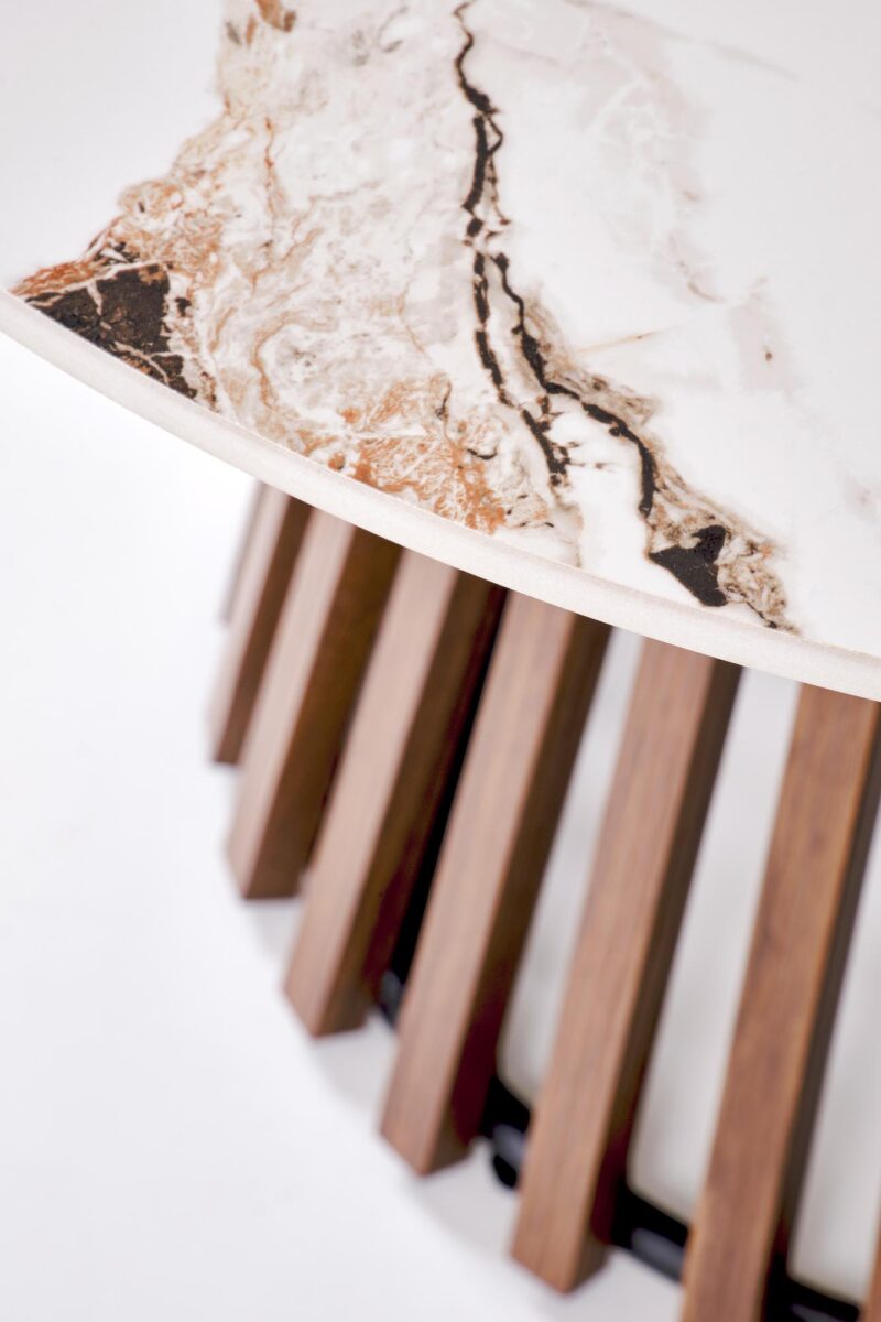 Kahvitablet BELRIA, pähkinä / valkoinen marmori