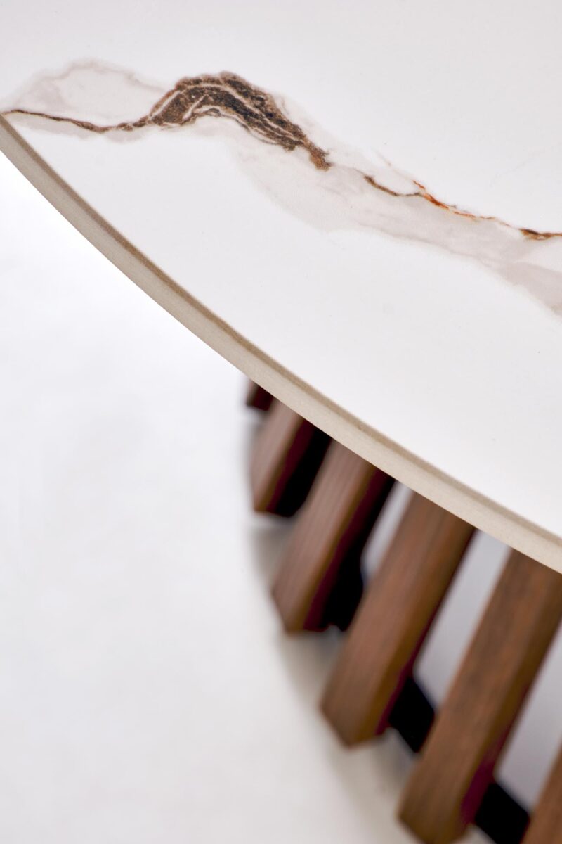 Kahvitablet BELRIA, pähkinä / valkoinen marmori