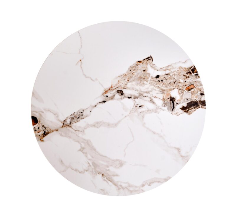 Kahvitable BELRIA, pähkinä / valkoinen marmor