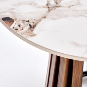Kahvitable BELRIA, pähkinä / valkoinen marmor