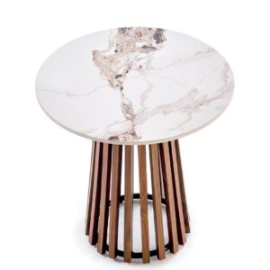 Kahvitable BELRIA, pähkinä / valkoinen marmor