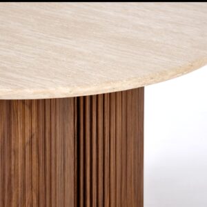 Kahvilapöytä DOROTEA, travertiini / pähkinä