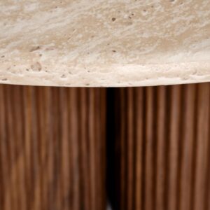 Kahvilapöytä DOROTEA, travertiini / pähkinä