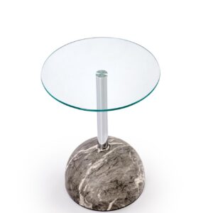 Kahvipöytä ARIETTA, harmaa marmor / läpinäkyvä