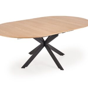 Pidennettävä ruokapöytä LORVEN, luonnollinen / musta