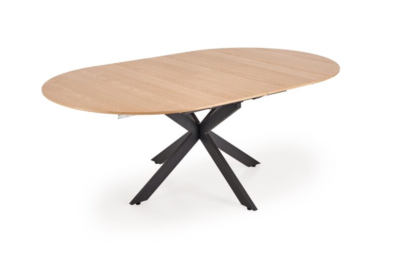 Pidennettävä ruokapöytä LORVEN, luonnollinen / musta