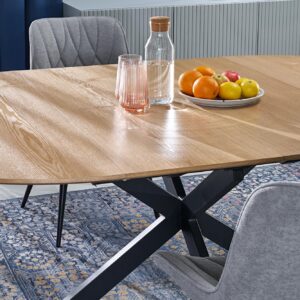 Pidennettävä ruokapöytä LORVEN, luonnollinen / musta