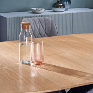 Pidennettävä ruokapöytä LORVEN, luonnollinen / musta