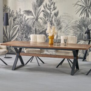 Pidentävä Ruokapöytä ALDORA, pähkinä / musta