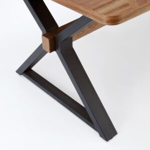 Pidentävä Ruokapöytä ALDORA, pähkinä / musta