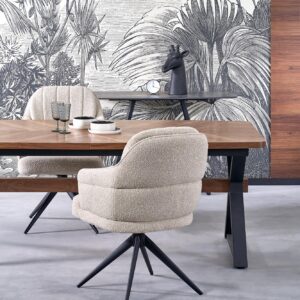 Pidentävä Ruokapöytä ALDORA, pähkinä / musta