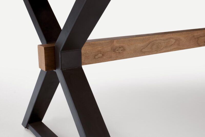 Pidentävä Ruokapöytä ALDORA, pähkinä / musta