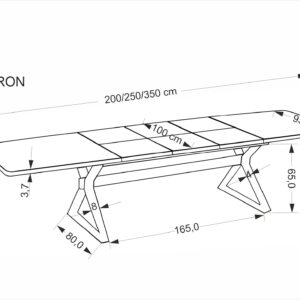 Pidentävä Ruokapöytä ALDORA, pähkinä / musta