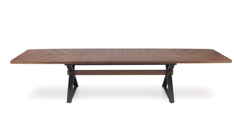 Pidentävä Ruokapöytä ALDORA, pähkinä / musta