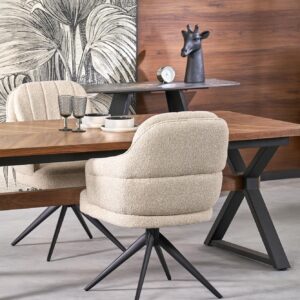 Pidentävä Ruokapöytä ALDORA, pähkinä / musta