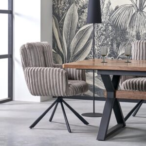 Pidentävä Ruokapöytä ALDORA, pähkinä / musta