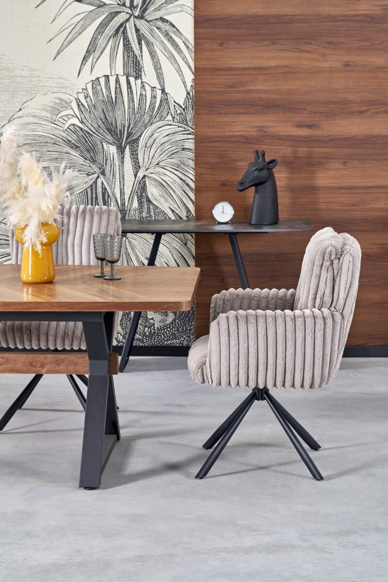 Pidentävä Ruokapöytä ALDORA, pähkinä / musta