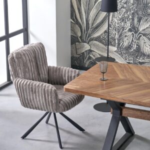 Pidentävä Ruokapöytä ALDORA, pähkinä / musta