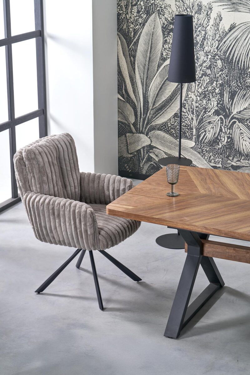 Pidentävä Ruokapöytä ALDORA, pähkinä / musta