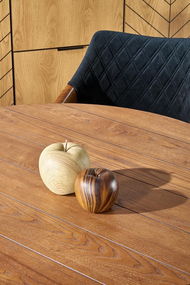 Pyöreä Ruokapöytä ALDORIA, pähkinä / musta