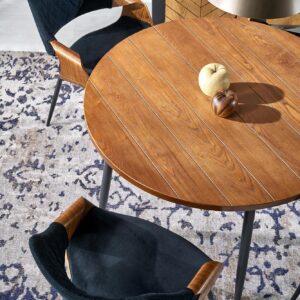 Pyöreä Ruokapöytä ALDORIA, pähkinä / musta