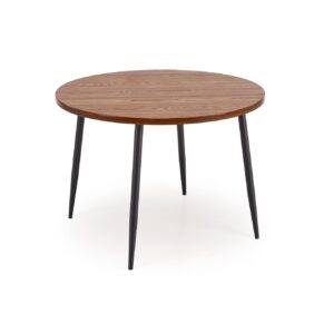 Pyöreä Ruokapöytä ALDORIA, pähkinä / musta