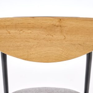 Ruokapöytäsetti DICKY, pöytä + 4 tuolia / luonnollinen / musta / harmaa