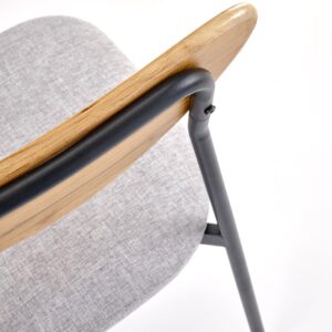 Ruokapöytäsetti DICKY, pöytä + 4 tuolia / luonnollinen / musta / harmaa