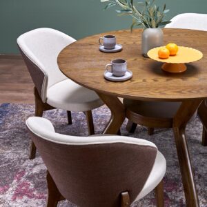 Pyöreä Ruokapöytä RUPLIN, pähkinäpuu