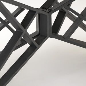 Pidentävä Ruokapöytä ALFERO, valkoinen marmori / musta