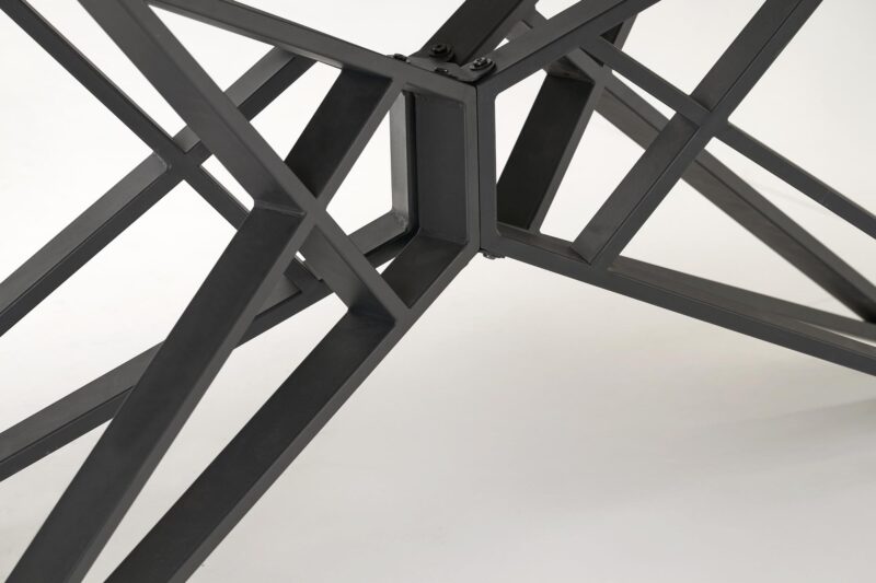 Pidentävä Ruokapöytä ALFERO, valkoinen marmori / musta