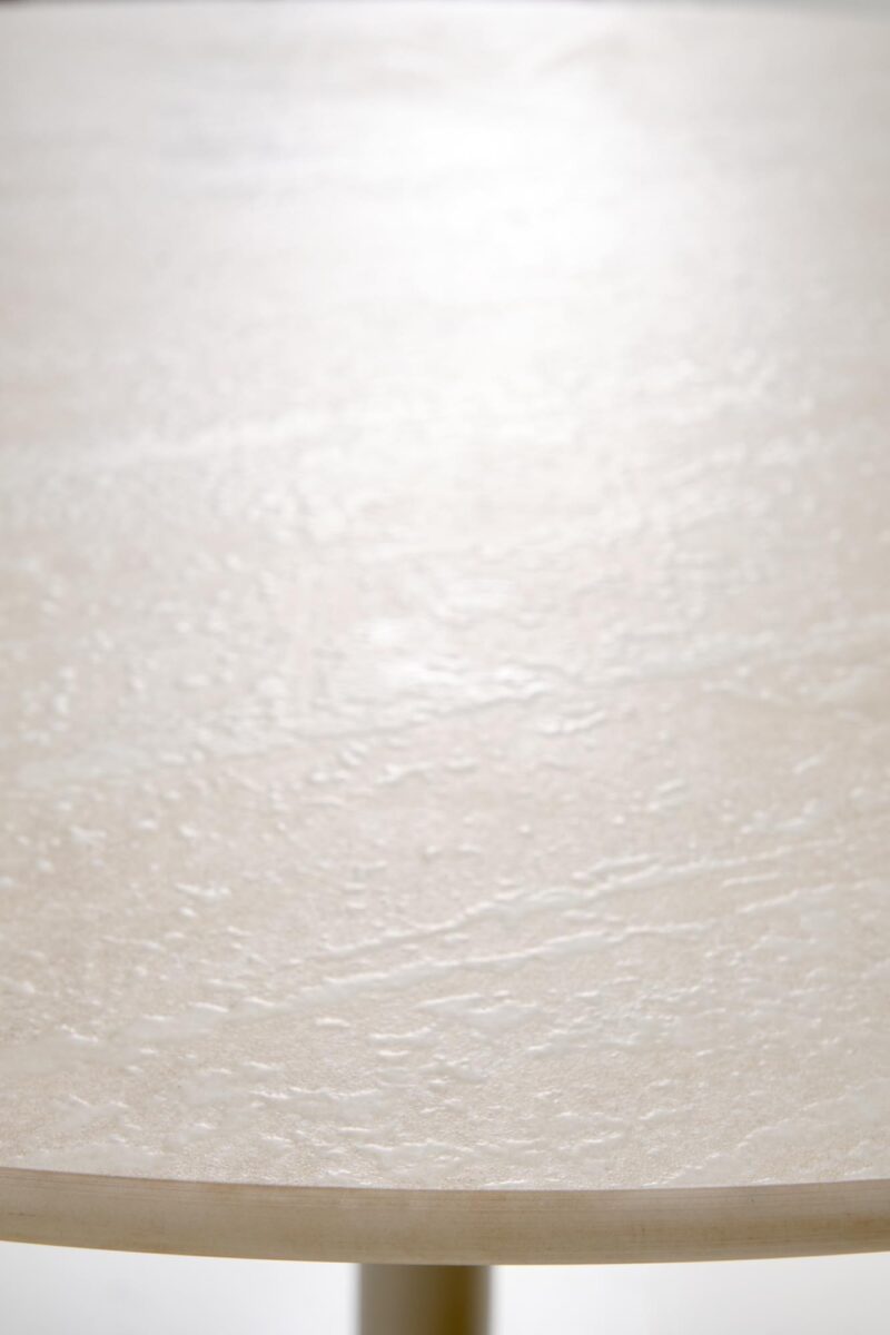 Pyöreä ruokapöytä TOLMAR, travertiini / kashmir