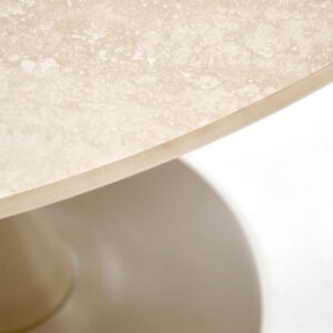 Pyöreä ruokapöytä TOLMAR, travertiini / kashmir