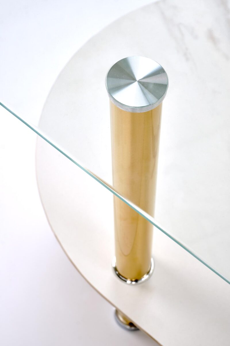 Kahvilatabletti DUCAT, valkoinen marmori / läpinäkyvä / kultainen